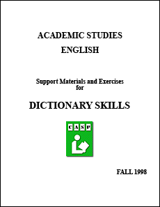 Academic Studies English - Dictionary Skills book cover