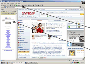 Example of the Yahoo search engine.