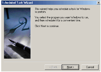 Scheduled Task Wizard window