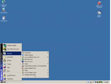 An example of how to access the Start Menu