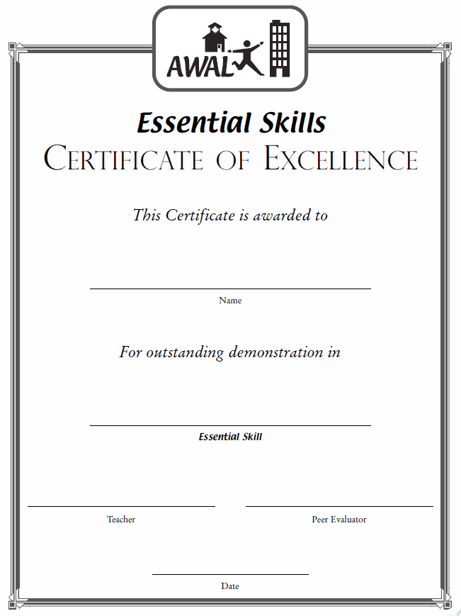 certificate of excellence