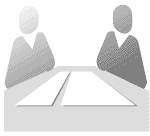 Clipart - two persons sitting at a table