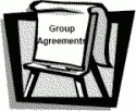 Clipart - Easel with words: Group Agreements