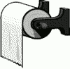 Roll of toilet paper in a wall mount