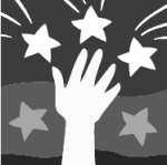 Clipart - a hand and five stars