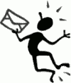 Clipart - stick figure holding an envelope