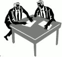 Clipart - two men sitting at a table