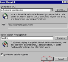 Insert Hyperlink