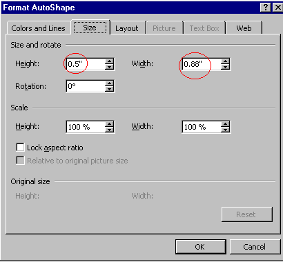 Enter Height and Width