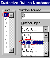 Customize Outine Numbered