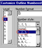 Customize Outine Numbered