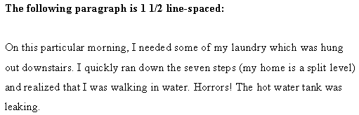 One and Half spaced paragraph