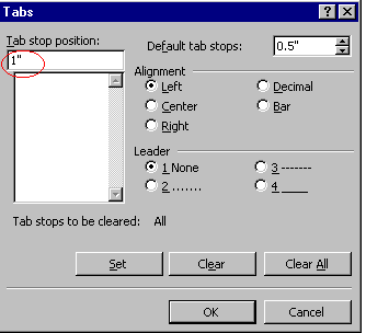 Tabs Dialog Box