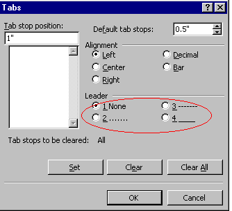Tabs Dialog Box