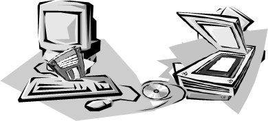 a computer with a flat bed scanner