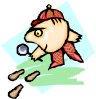 a boy out playing detective
