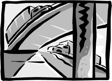 transport truck on an overpast