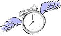 an alarm clock with wings