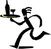 a waiter with a bottle of wine