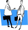 two business men talking