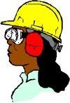 a woman wearing some safety gear