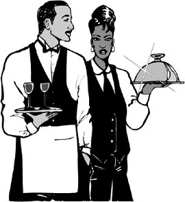 a waiter and waitress