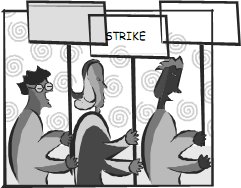 some people on strike