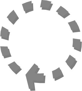a dotted circle with an arrow