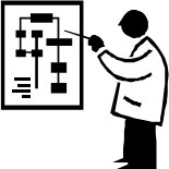 someone presenting a chart