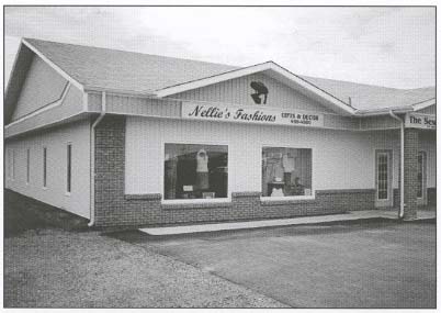 Picture of a display window of Nellie's Fashions