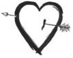 An arrow through a heart