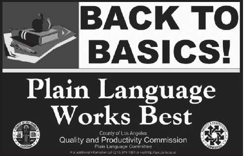 Back to Basics! Plain Language Works Best