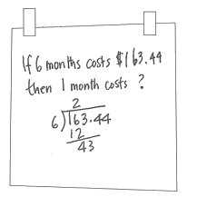 If 6 months costs 163.44, then 1 month costs?