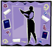clipart graphic - poster with  a figure of an adult in the centre