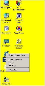 Screenshot of a drop down menu