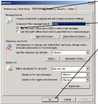 Screenshot of Microsoft Outlook Options dialog box