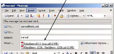 Screenshot of Microsoft Outlook message window