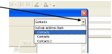 Screenshot of Microsoft Outlook Contacts dialog box