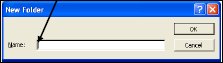 Screenshot of New Folder dialog box