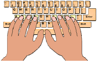 Position of your hands on a keyboard