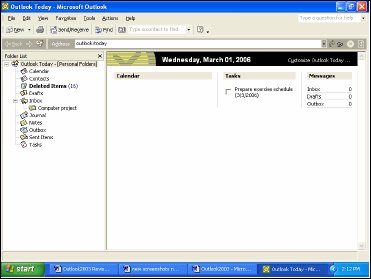 Screenshot of Microsoft Outlook XP