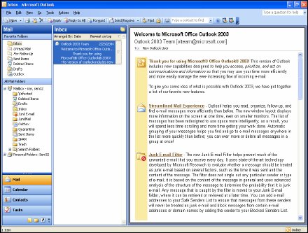 Screenshot of Microsoft Outlook