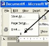 Screenshot of Microsoft Word File drop down menu