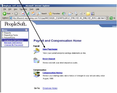 Screenshot of PeopleSoft webpage