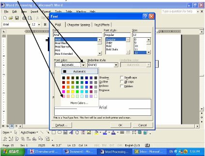 Screenshot of Microsoft Word font dialog box