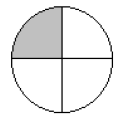 4 sections, 1 section shaded