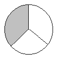 3 sections, 1 section shaded