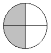 4 sections, 2 sections shaded