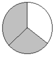 2 sections, 1 sections shaded