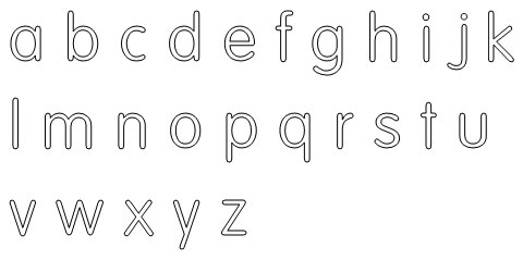 lowercase alphabet